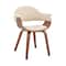 Armen Living Adalyn Cream Faux Leather and Walnut Wood Dining Room Accent Chair LCADCHWACR - alternate 1